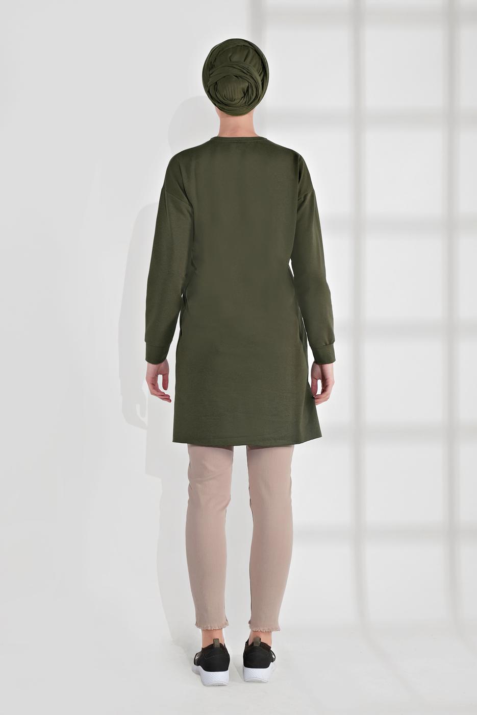 Hijab clothing KHAKI COTTON PRINTED TUNIC 2300 