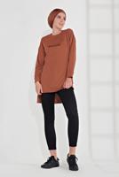 Hijab clothing BROWN COTTON PRINTED TUNIC 2300 