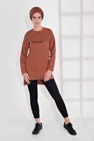 Hijab clothing BROWN COTTON PRINTED TUNIC 2300 
