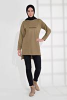 Hijab clothing BROWN COTTON PRINTED TUNIC 2300 