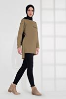 Vêtements hijab BRUN TUNIQUE EN COTON À IMPRIMÉE 2300 