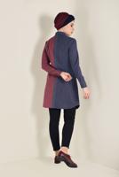 Tesettür giyim LACİVERT DÜĞMELİ KARE DESEN DETAYLI TUNİK 4623