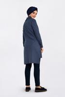 Tesettür giyim LACİVERT ALVİNA YANI YIRTMAÇLI DÖKÜMLÜ YAKA TUNİK 4624 