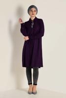 Tesettür giyim MOR MANŞETLERİ BAĞCIK DETAYLI DÜĞMELİ TUNİK 4629