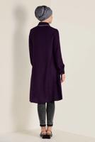 Tesettür giyim MOR MANŞETLERİ BAĞCIK DETAYLI DÜĞMELİ TUNİK 4629