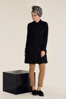 Tesettür giyim SİYAH VOLANLI KAT KAT TUNİK 4632 