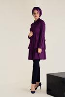 Tesettür giyim MOR VOLANLI KAT KAT TUNİK 4632 