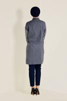 Tesettür giyim LACİVERT DÜĞMELİ KARE DESEN DETAYLI TUNİK 4633