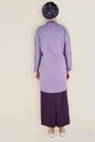 Tesettür giyim MOR KOLLARI ÇITÇITLI TUNİK 4661
