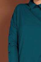 Tesettür giyim YEŞİL KOLLARI ÇITÇITLI TUNİK 4661