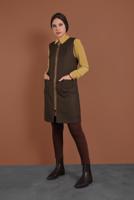 Tesettür giyim KAHVE FERMUARLI ERKEK YAKA İKİLİ TUNİK 4687