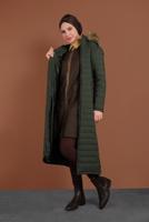 Tesettür giyim KAHVE FERMUARLI ERKEK YAKA İKİLİ TUNİK 4687