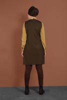 Tesettür giyim KAHVE FERMUARLI ERKEK YAKA İKİLİ TUNİK 4687