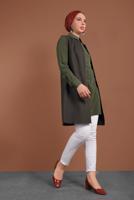 Tesettür giyim VİZON FERMUARLI ERKEK YAKA İKİLİ TUNİK 4687