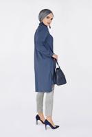 Tesettür giyim YEŞİL ÖNÜ FERMUAR DETAYLI ERKEK YAKA SÜET TUNİK 4698