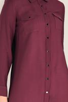 Tesettür giyim KIRMIZI ASİMETRİK KESİM CEP DETAYLI TUNİK 4701