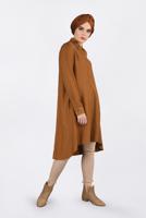 Tesettür giyim TABA NAKIŞ DETAYLI DÜĞMELİ TUNİK 4720