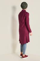 Tesettür giyim KIRMIZI İŞLEME DETAYLI DÜĞMELİ TUNİK 4737