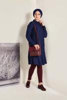 Tesettür giyim LACİVERT İŞLEME DETAYLI DÜĞMELİ TUNİK 4737