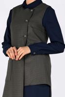 Tesettür giyim VİZON ASİMETRİK KESİM PÖTİKARE DESENLİ İKİLİ TUNİK 4756