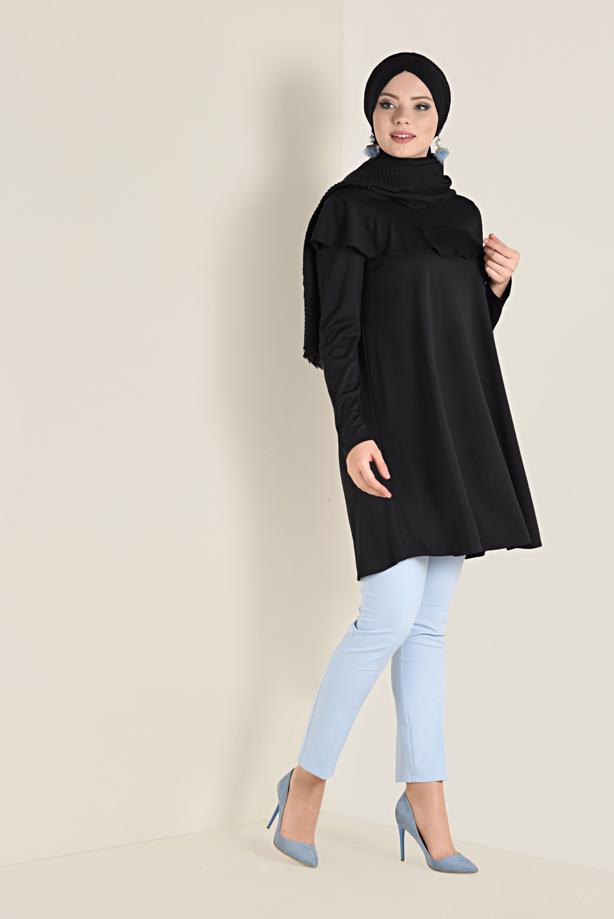 Tesettür giyim  VOLANLI SALAŞ TUNİK 4770  - TRENDTESETTÜR