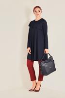 Tesettür giyim LACİVERT VOLANLI SALAŞ TUNİK 4770 