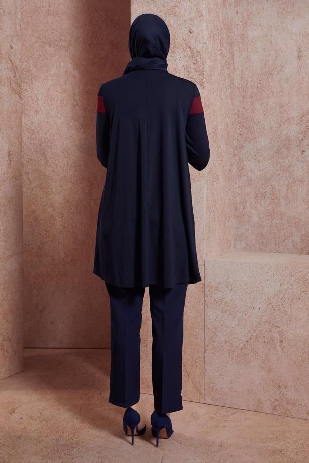 Hijab clothing NAVY BLUE CREW-NECK TUNIC 4778 - TRENDTESETTÜR
