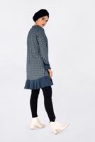 Tesettür giyim KREM PÖTİKARE DESENLİ ETEK UCU VOLANLI VE İŞLEMELİ TUNİK 4793