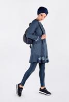 Tesettür giyim LACİVERT PÖTİKARE DESENLİ ETEK UCU VOLANLI VE İŞLEMELİ TUNİK 4793