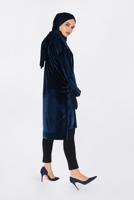 Tesettür giyim LACİVERT NAKIŞLI KADİFE TUNİK 4794 