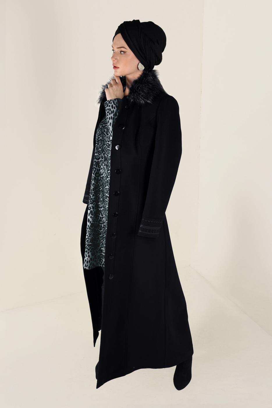 Tesettür giyim GRİ LEOPAR DESENLİ TUNİK 4808 