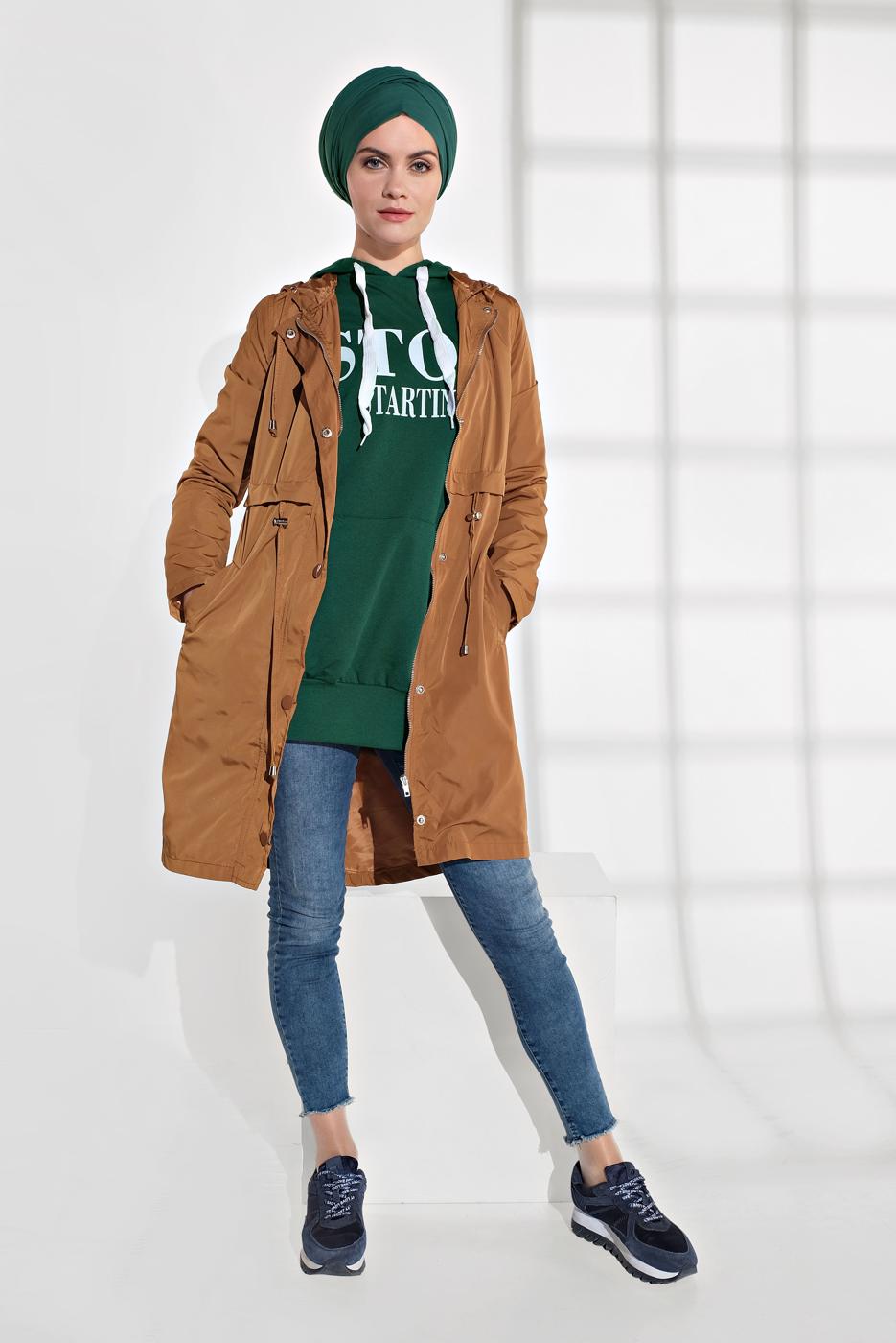 Vêtements hijab VERT TUNIQUE EN SPORT À IMPRIMÉE 6102