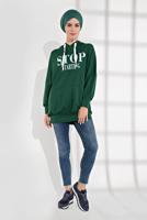 Vêtements hijab VERT TUNIQUE EN SPORT À IMPRIMÉE 6102