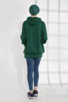 Tesettür giyim YEŞİL YAZI BASKILI CEPLİ EŞOFMAN TUNİK 6102