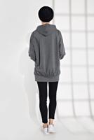 Tesettür giyim GRİ YAZI BASKILI CEPLİ EŞOFMAN TUNİK 6102