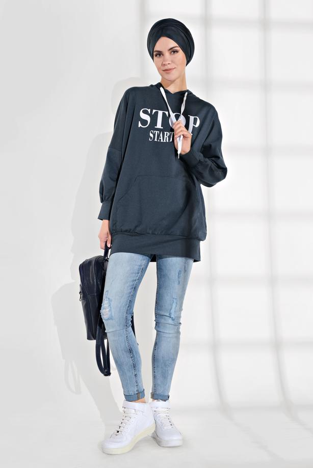Vêtements hijab  PRINTED SPORT TUNIC 6102  - TRENDTESETTÜR
