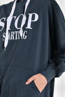 Vêtements hijab BLEU MARINE TUNIQUE EN SPORT À IMPRIMÉE 6102