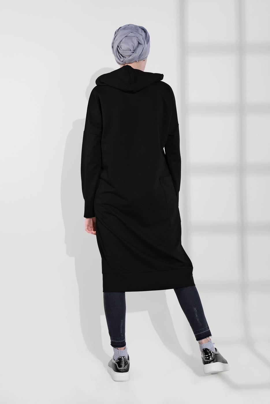 Hijab clothing BLACK COTTON TUNIC 9822