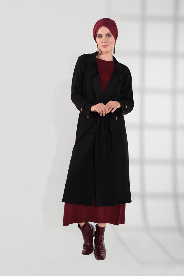 Hijab clothing  BELTED TRENCH-COAT 4004  - TRENDTESETTÜR