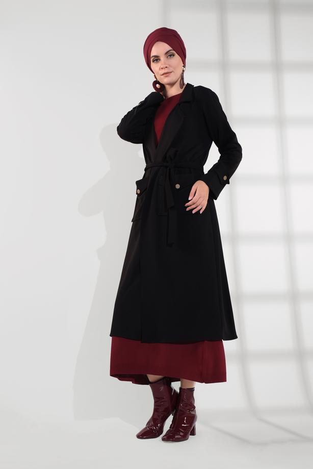Hijab clothing  BELTED TRENCH-COAT 4004  - TRENDTESETTÜR