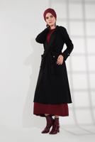 Hijab clothing BLACK BELTED TRENCH-COAT 4004 