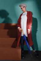 Hijab clothing BROWN BELTED TRENCH-COAT 4004 