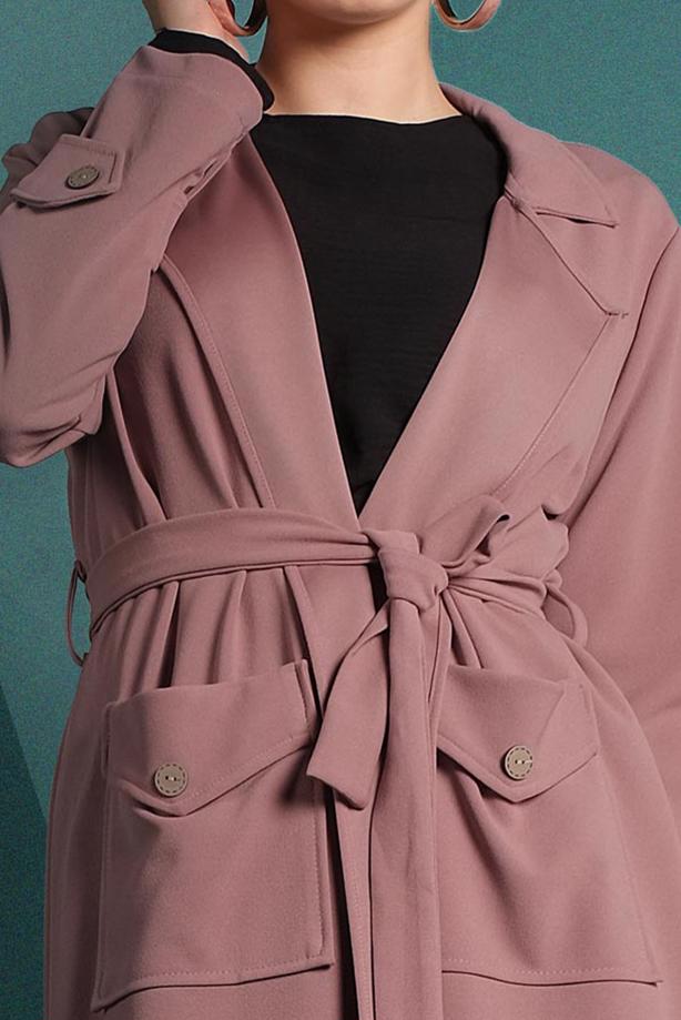 Hijab clothing  BELTED TRENCH-COAT 4004  - TRENDTESETTÜR