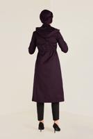 Tesettür giyim MÜRDÜM KOLLARI PULLU PAMUKLU TRENÇKOT 1305