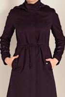 Tesettür giyim MÜRDÜM KOLLARI PULLU PAMUKLU TRENÇKOT 1305