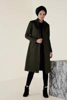 Hijab clothing KHAKI HOODED ZIPPED TRENCH-COAT 1310 