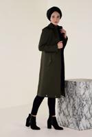 Hijab clothing KHAKI HOODED ZIPPED TRENCH-COAT 1310 