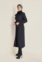 Tesettür giyim GRİ KRUVAZE KEMERLİ TRENÇKOT 1340
