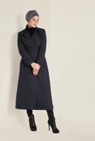 Tesettür giyim GRİ KRUVAZE KEMERLİ TRENÇKOT 1340