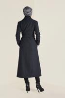 Tesettür giyim GRİ KRUVAZE KEMERLİ TRENÇKOT 1340